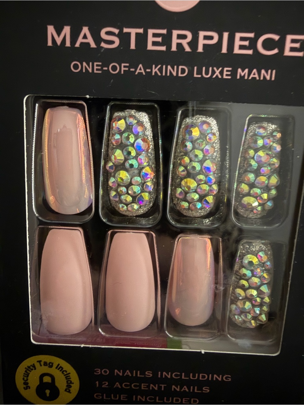 **NWT** Pink Accent Rhinestone Press-On Nails - 30 Pack